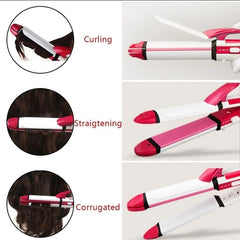 3 in 1 Hair Styling Tool, 3 in 1 Hair Straightener, Curler and Crimper Professional Hair Styler For Women